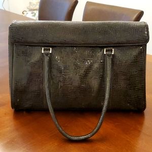 BCBG faux snake skin briefcase bag